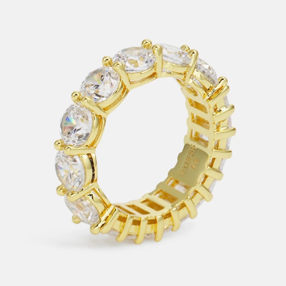 Guess Gold Infinity Ring with Clear Stones